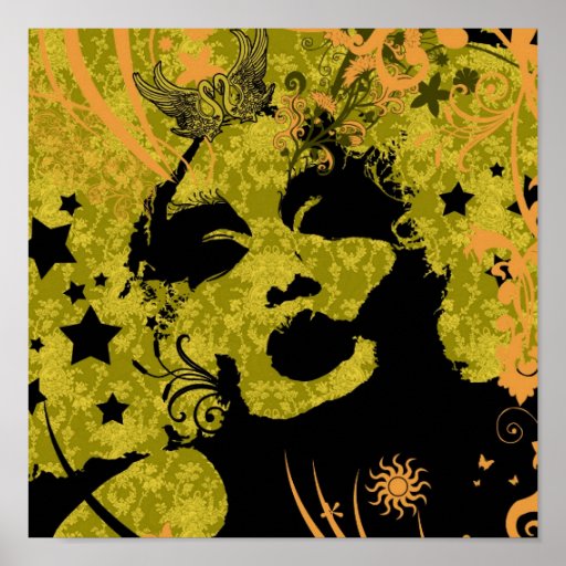 AFRO DIVA ORANGE POSTERS