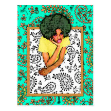 Afro Girl 8 Pk. Postcards