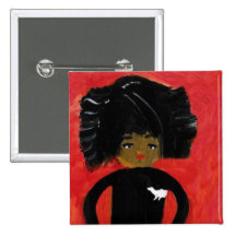Afro girl buttons