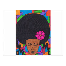Afro Girl Post Card