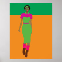 Afro girl posters