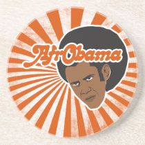 Afro Obama coasters