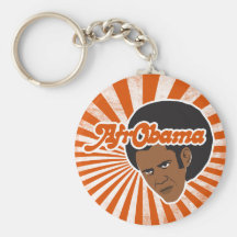 Afro Obama Key Chains