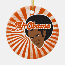 Afro Obama Ornament
