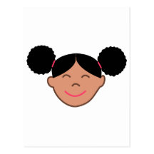 Afro Puffs Girl Face Post Card