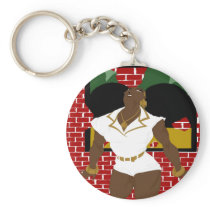 Afro Puffs Pinups 4 (Sketchbook Pro) Keychain