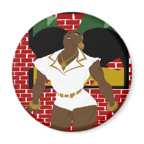 Afro Puffs Pinups 4 (Sketchbook Pro) Refrigerator Magnets