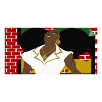 Afro Puffs Pinups 4 (Sketchbook Pro) Custom Photo Card