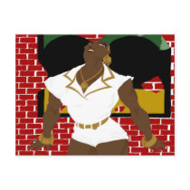Afro Puffs Pinups 4 (Sketchbook Pro) Postcard