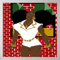Afro Puffs Pinups 4 (Sketchbook Pro) Poster