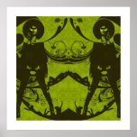 Afro Queen Green Posters