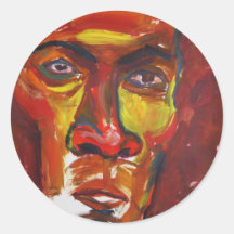 Afro Round Sticker