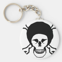 Afro Skull Bones Key Chains