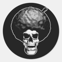 Afro Skull Sticker