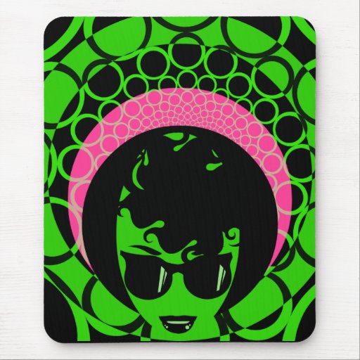 Afro vert d'écharpe de rose de visage tapis de souris