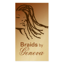 Afrocentric Braids Hair Stylist - metallic gold Business Cards