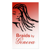 Afrocentric Braids Hair Stylist - red Business Card