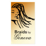 Afrocentric Braids Hair Stylist - tan Business Card Template