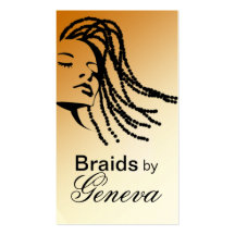 Afrocentric Braids Hair Stylist - tan Business Card Template