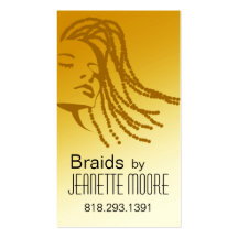 Afrocentric Braids Hair Stylist - yellow Business Card Templates