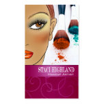 Afrocentric Makeup Artist Illustration Business Cards