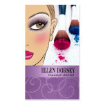 Afrocentric Makeup Artist Illustration (lilac) Business Card Templates