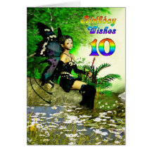 Age 10 birthday wishes from a fairy greeting card