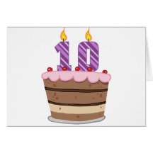 Age 10 on Birthday Cake Cards
