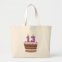 Age 13 on Birthday Cake Canvas Bags