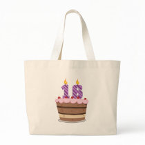 Age 16 on Birthday Cake Canvas Bags