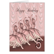Age 5, a ballerina birthday card