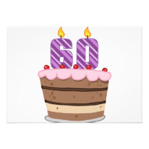 Age 60 on Birthday Cake Invite