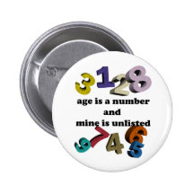 AGE IS A NUMBER BUTTONS