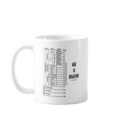 Age Is Relative (Geological Time Humour) Coffee Mugs by wordsunwords