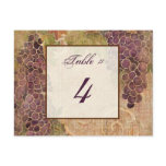 Aged Grape Vineyard Table Number Card