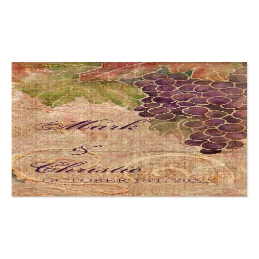 Aged Grape Vineyard Wedding Favour Gift Cards Business Card Templates