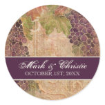 Aged Grape Vineyard Wedding Invitation stickers