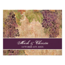 Aged Grape Vineyard Wedding RSVP Response Card Custom Invite