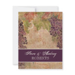Aged Grape Vineyard Wedding Stationery - flat card
