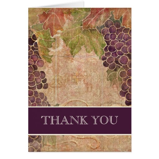 Aged Grape Vineyard Wedding Thank You Notes Cards