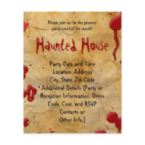 Aged Parchment Blood Splatter Haunted House Flyers