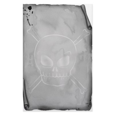 AGED PARCHMENT WITH SKULL Stationery by ForWorkaholics