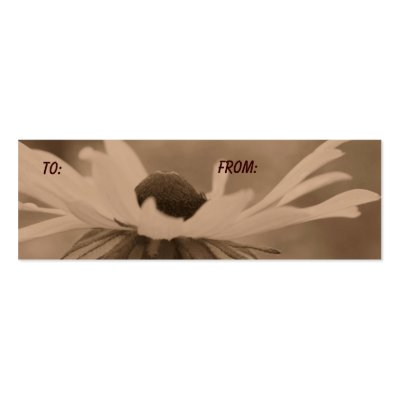 Aged Sepia Black Eyed Susan Flower Gift Tag Business Card Template by SmilinEyesTreasures