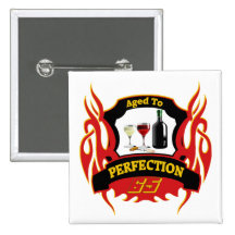 Aged To Perfection 65th Birthday Gifts Buttons