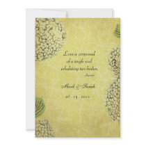 Aged Vintage Crackle Hydrangea Wedding Invitation