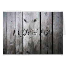 Aged Wood Board I Love You Card