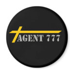 Agent 777 Cross Jaune Gris FOND NOIR Magnets Pour Réfrigérateur