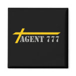 Agent 777 Cross Jaune Gris FOND NOIR Magnets