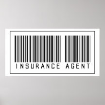 Agent d'assurance de code barres posters