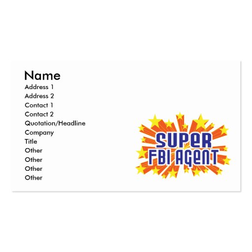 Agent du FBI superbe Carte De Visite